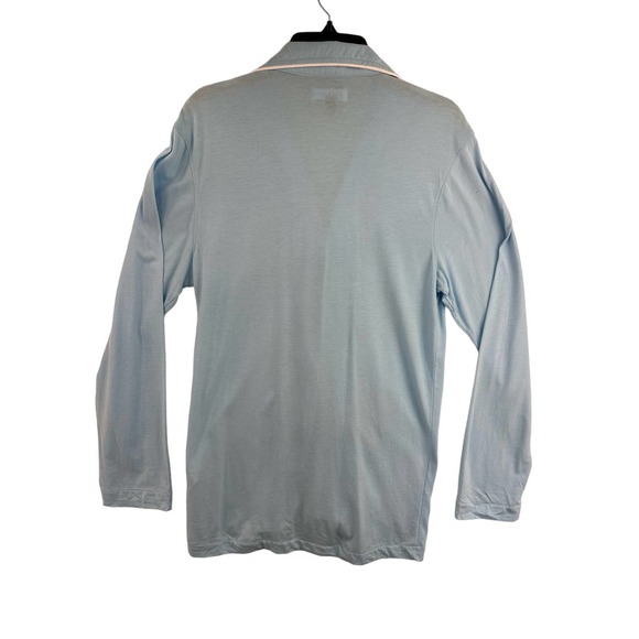 Club Room Mens Piped Pajama Shirt Light Blue S - Picture 7 of 7